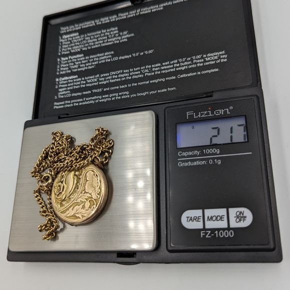 Antique/Vintage Floral Design Locket On Gold Filled Curb Chain 12K GF 24" AS IS - Picture 15 of 15